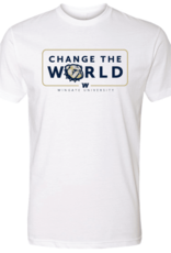 Gildan White Change The World Dog Head Short Sleeve T Shirt