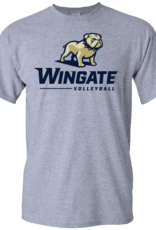 Gildan Grey Full Dog  Wingate Volleyball Short Sleeve T Shirt