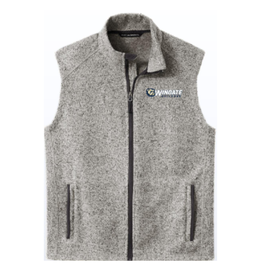 Grey Heather Full Zip Dog Head Wingate Embroidered Vest