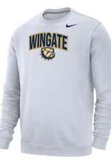 Nike White Wingate Dog Head Club Fleece Crewneck Sweatshirt