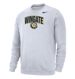 Nike White Wingate Dog Head Club Fleece Crewneck Sweatshirt