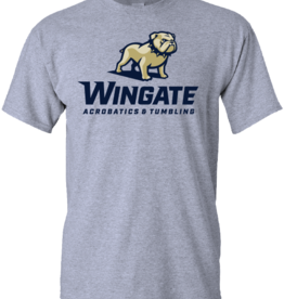 Gildan Heavy Cotton Grey Full Standing Dog Over Wingate Acrobatics & Tumbling Short Sleeve T Shirt