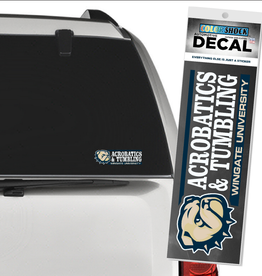 CDI 2" x 6" Dog Head Acrobatics & Tumbling Over Wingate University Decal