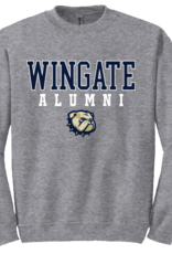 Gildan Grey Wingate Alumni Dog Head Crewneck Sweatshirt