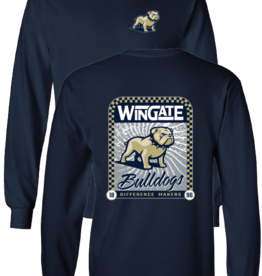 Navy Wingate Full Dog Bulldogs Difference Makers 1896 Long Sleeve T Shirt