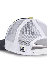 The Game Navy White Embroidered Dog Head W Mid Pro Rise Structured Mesh Snap Back Hat