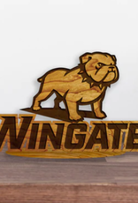 LazerEdge 8" x 4.5" Cherry Wooden Wingate Bulldog Standing Plaque