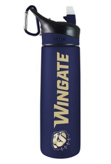 The Fanatic Group 24oz Navy Dog Head Wingate Pop Straw Top  Water Bottle