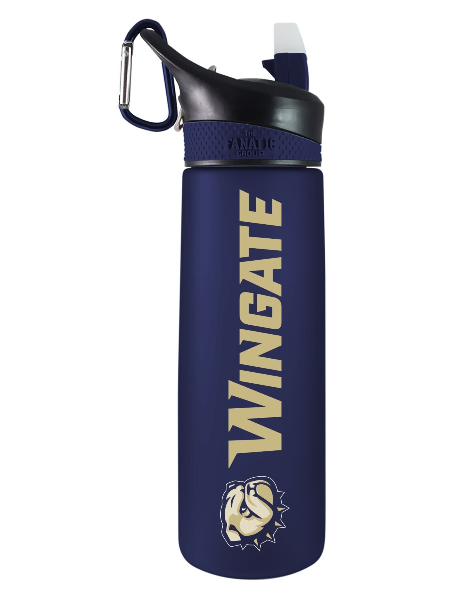 The Fanatic Group 24oz Navy Dog Head Wingate Pop Straw Top  Water Bottle