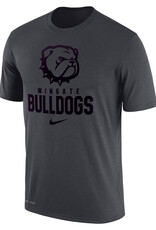 Nike Antracite Dog Head Wingate Bulldogs Drifit Cotton Short Sleeve T Shirt