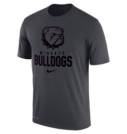 Nike Antracite Dog Head Wingate Bulldogs Drifit Cotton Short Sleeve T Shirt