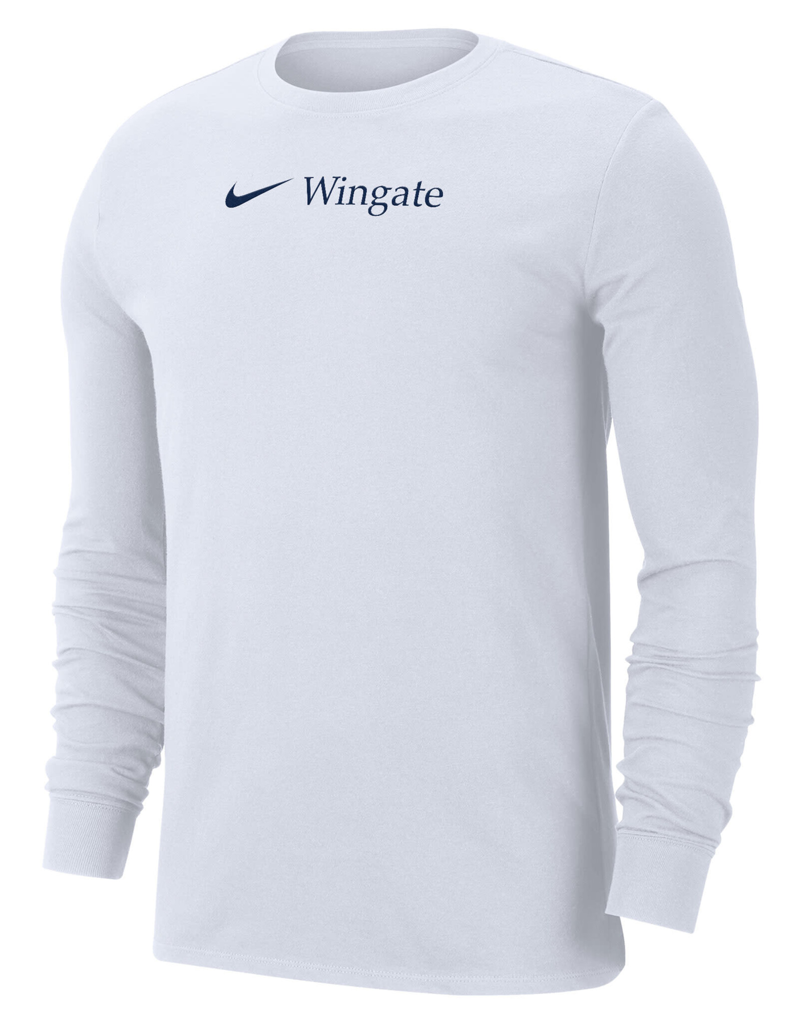 Nike White Wingate Drifit Cotton Long Sleeve T Shirt
