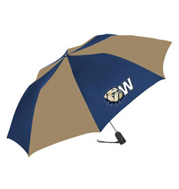 MCM 44" Auto Open Navy Gold Dog Head W Umbrella