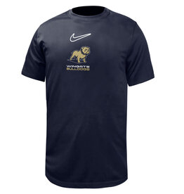 Nike Navy Full Standing Dog Over Wingate Over Bulldogs Legend Drifit Short Sleeve T Shirt