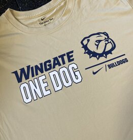 Nike Gold Legend Wingate One Dog Dog Head Bulldogs Drifit Short Sleeve T Shirt