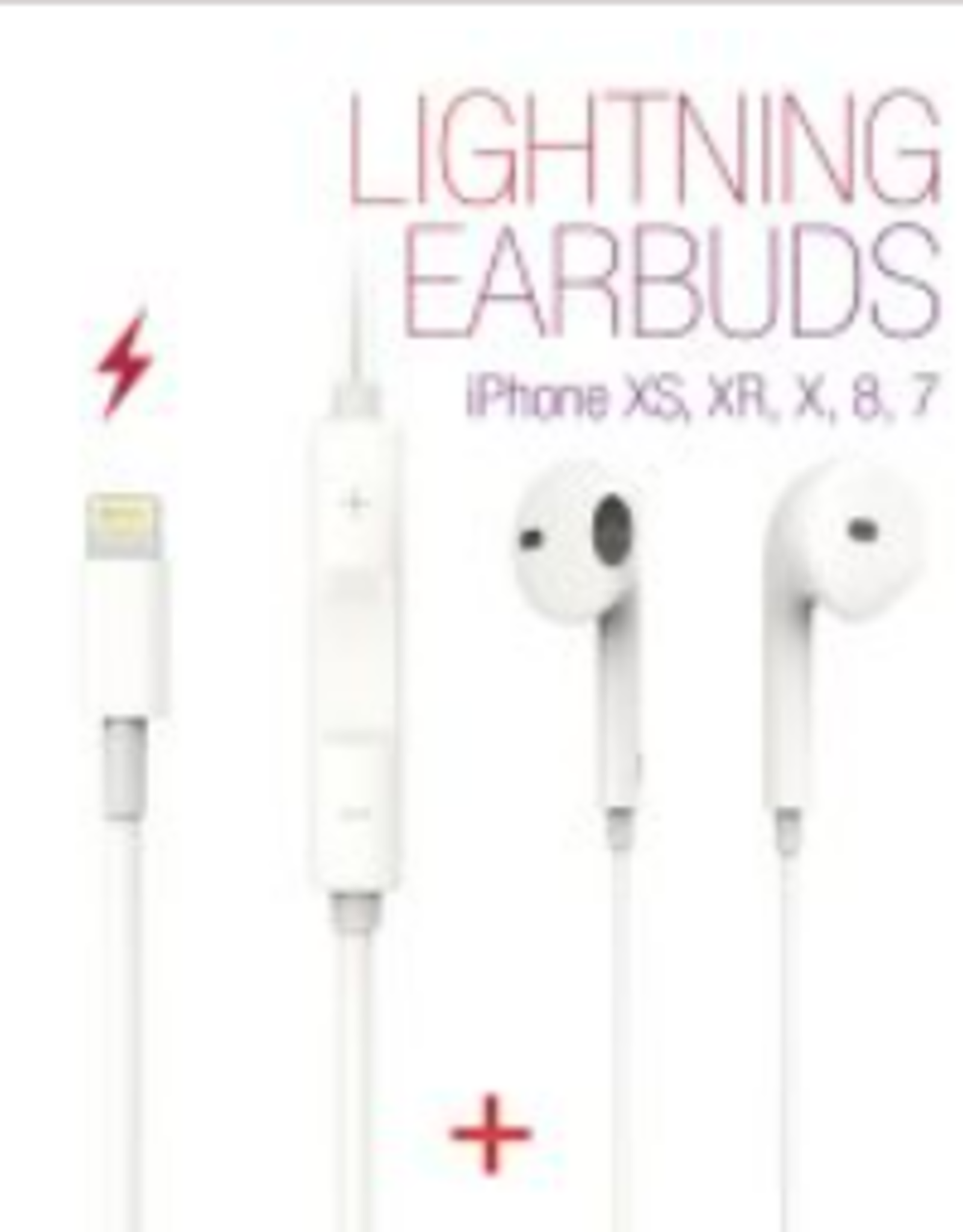 Lightning Compatible White Earbuds with Remote And Mic