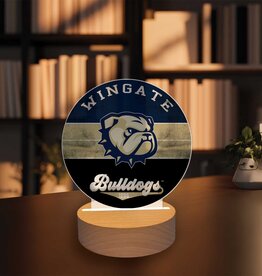 DROP SHIP ONLY Wingate Dog Head Bulldogs Retro Circle  Acrylic Light Up (ONLINE ONLY)