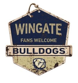 DROP SHIP ONLY 20 x 20 Wingate Fans Welcome  Rustic Wood Sign (ONLINE ONLY)