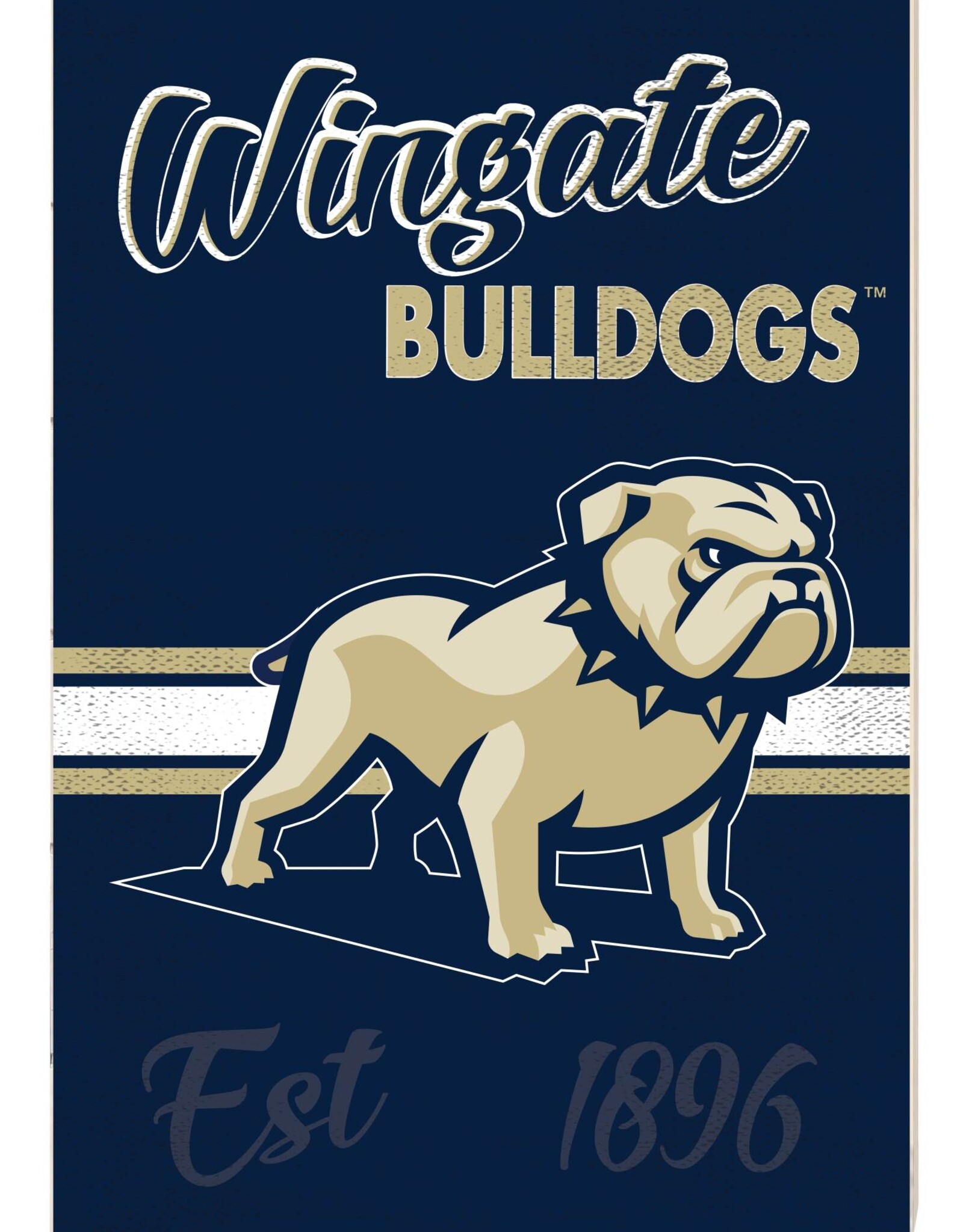 DROP SHIP ONLY 34 x 24 Wingate Bulldogs Standing Dog PVC Sign (ONLINE ONLY)