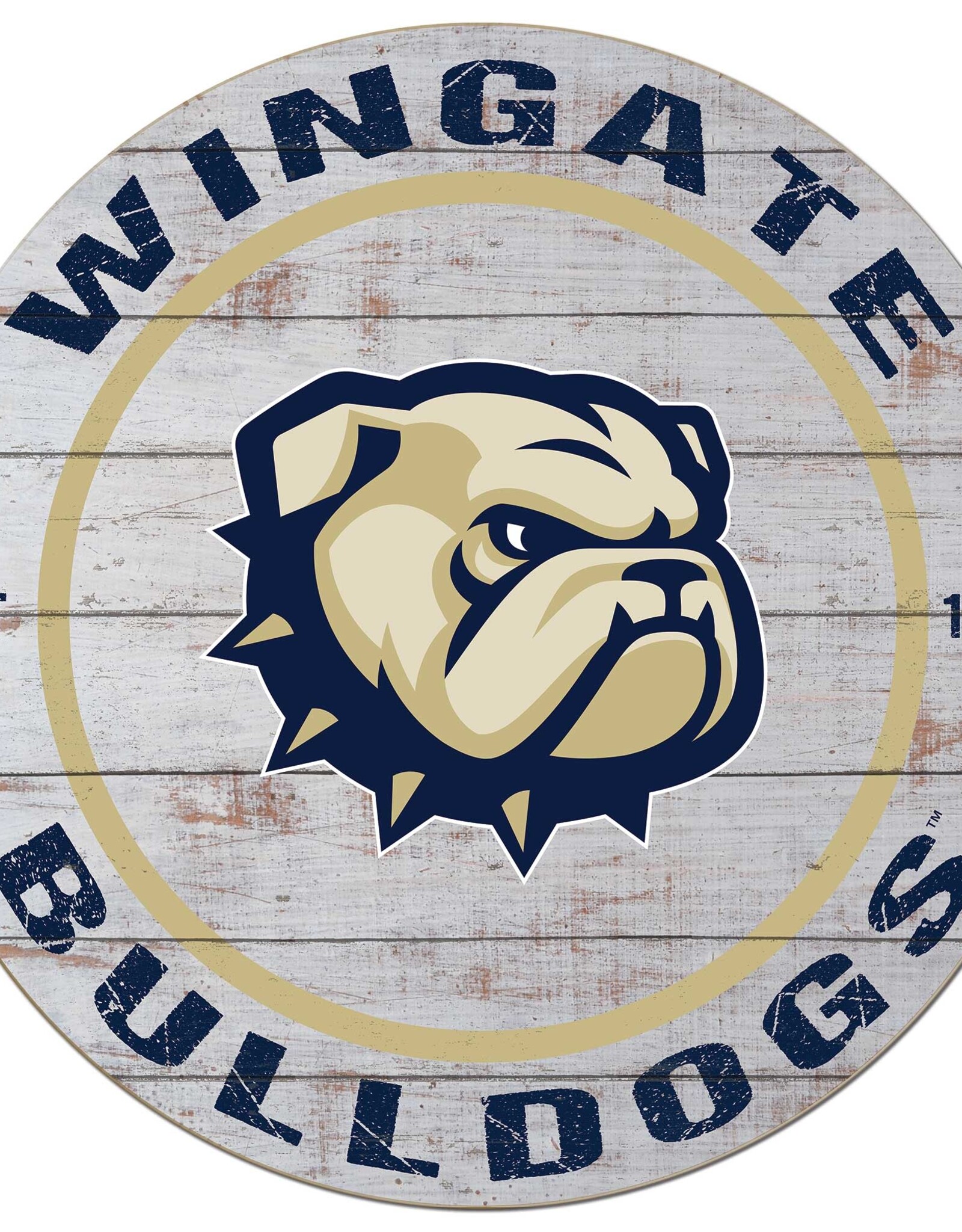 DROP SHIP ONLY 20 x 20 Wingate Dog Head Bulldogs 1896 Weathered Wood Sign (ONLINE ONLY)