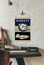 DROP SHIP ONLY 12.5 x 19 Wingate Bulldogs Reversible Banner Sign Retro Multi Color (ONLINE ONLY)
