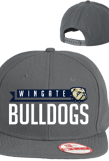 Grey Wingate Dog Head Bulldogs Structured Snapback Flat Bill Hat