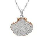 Ocean Jewelry SHELL NECKLACE ENCRUSTED WITH WHITE CRYSTAL