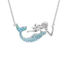 Ocean Jewelry BLUE MERMAID NECKLACE WITH AQUA CRYSTALS