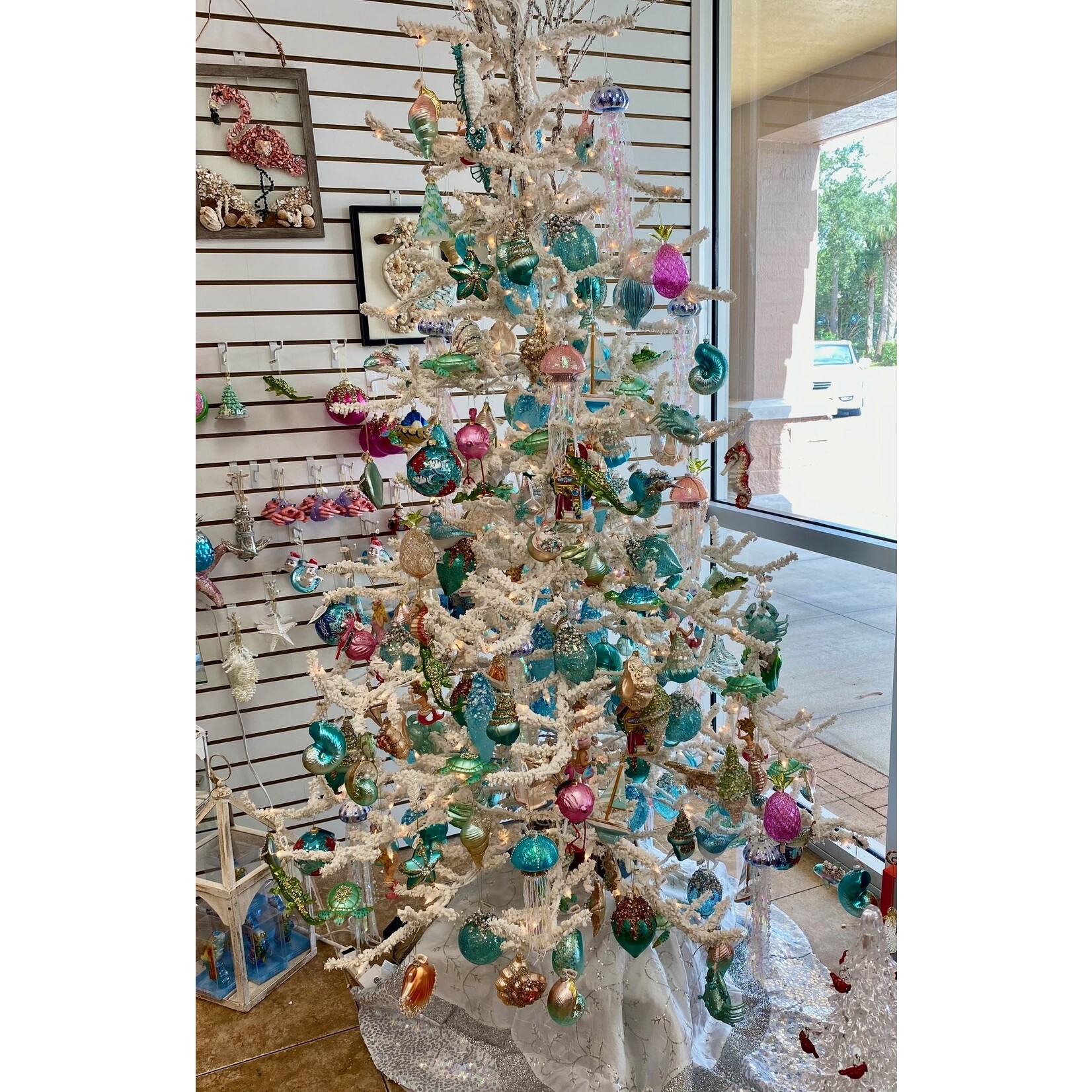 Seasonal 7' FLOCKED WHITE TWIG  TREE