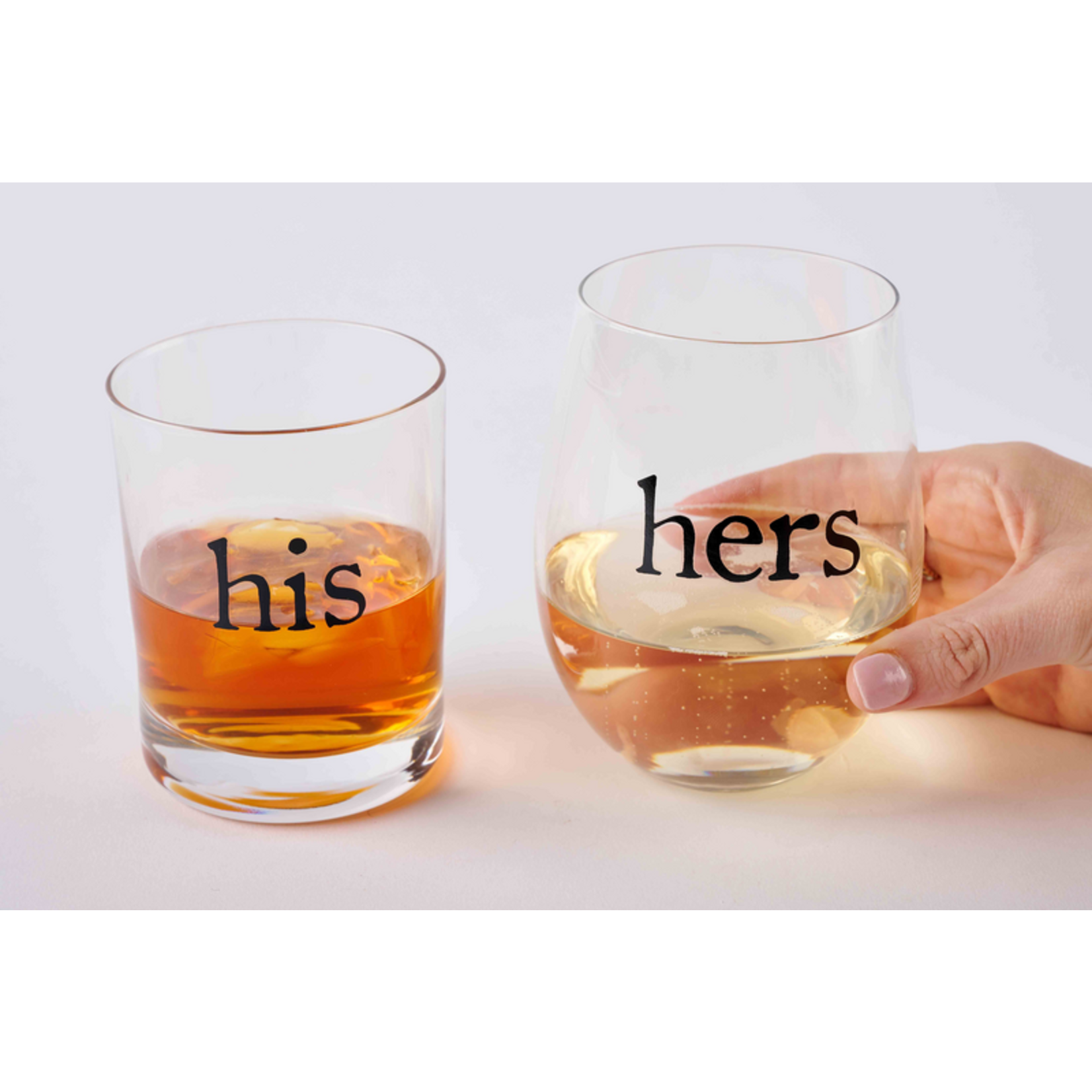 MudPie HIS & HERS GLASS SET