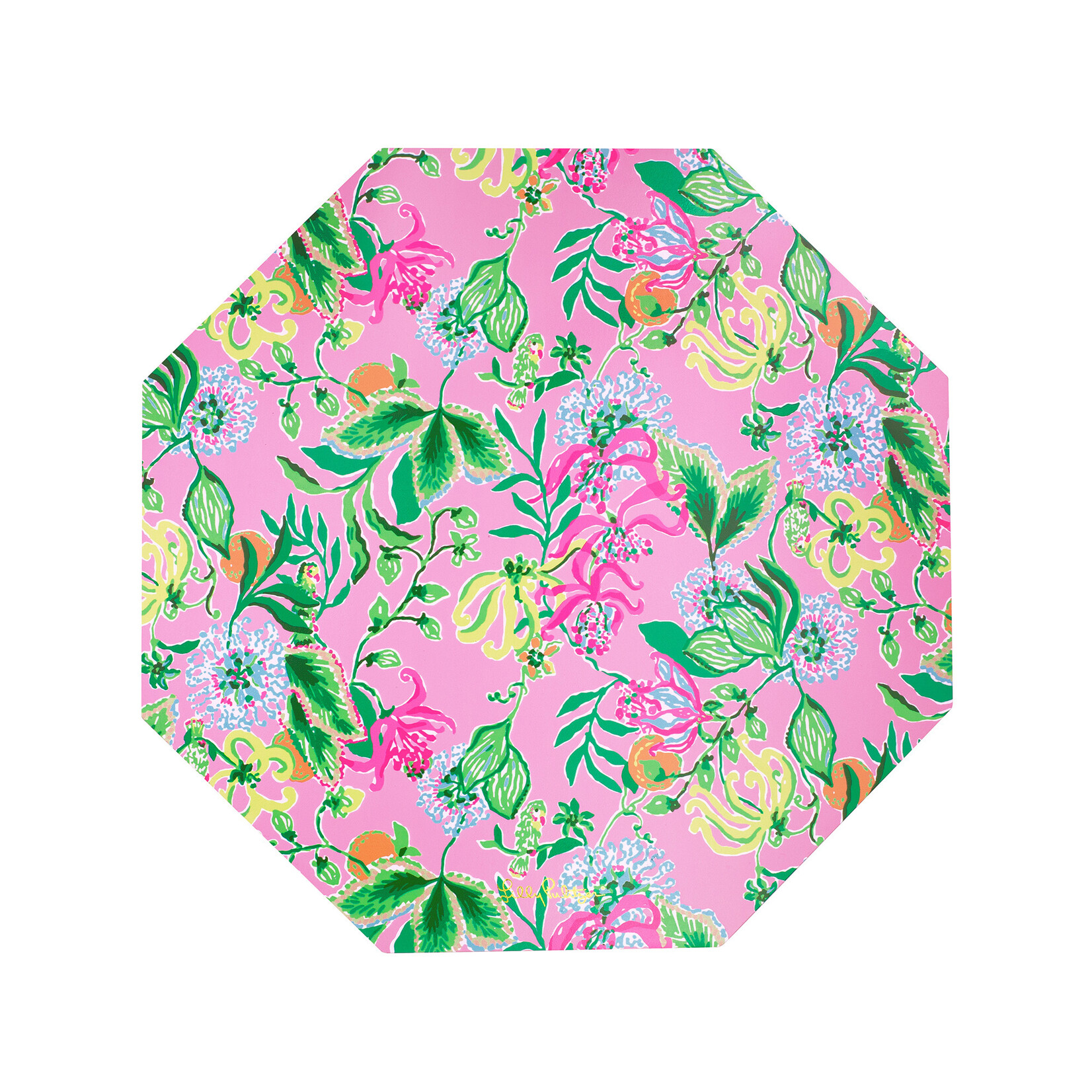 Lilly Pulitzer LILLY PULITZER REVERSIBLE PLACEMATS, HARD PLACEMATS, SET OF 4,  AMORE/CONCH SHELL PINK CANING
