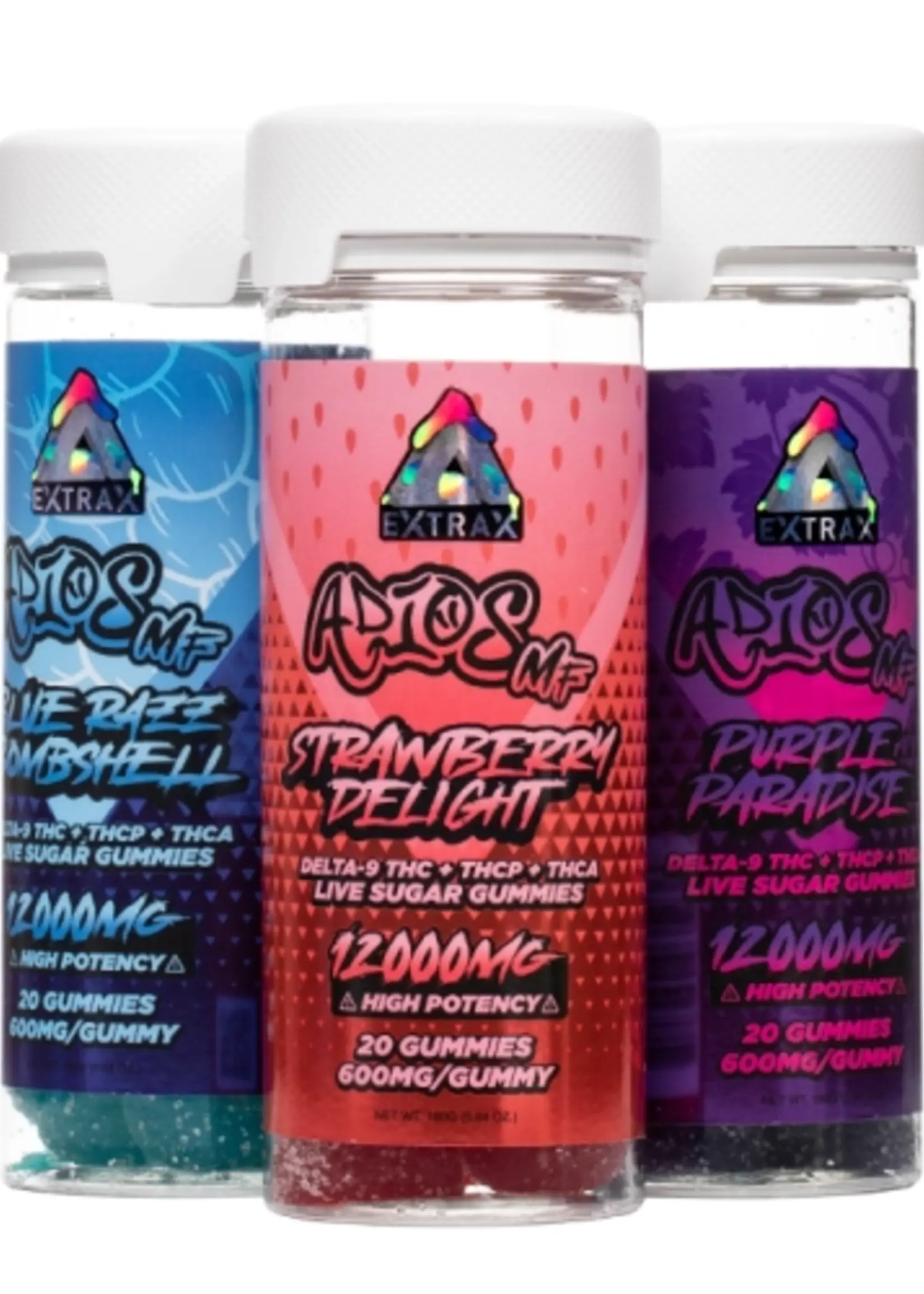 EXTRAX Adios MF Delta-9 THC + THCP + THCA Live Sugar Gummies 12000MG - 20ct