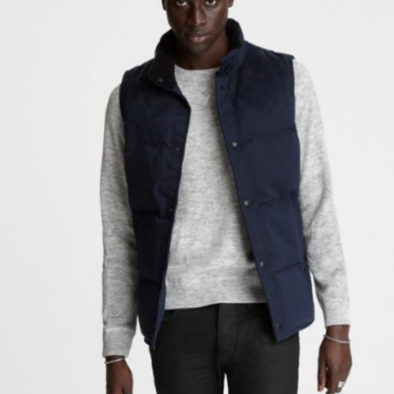 denim puffer vest