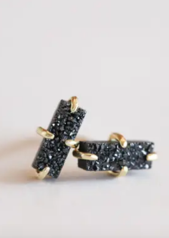 Indigo Faire Druzy Bar Stud Earring