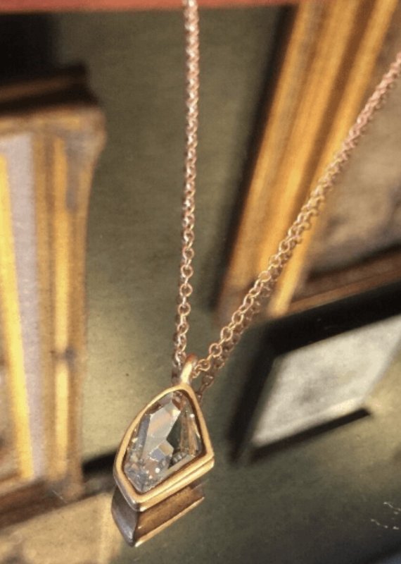 Diana Warner-Small Katelyn Necklace-Small Katelyn stone on thin chain