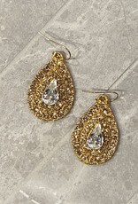 Diana Warner-Chelsea earring-large teardrop shaped earring with center teardop stone