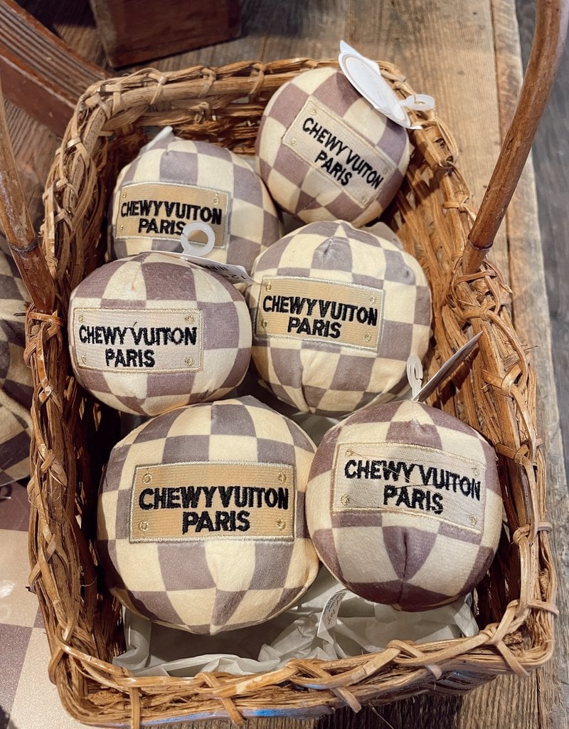 Chewy Vuiton Ball, Checker Chewy Vuiton, Chewy Vuiton Handbag Toy