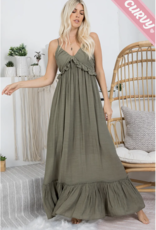 Sweet Lovely by Jena Sweet Lovely- Ruffle V Neck Maxi Dress