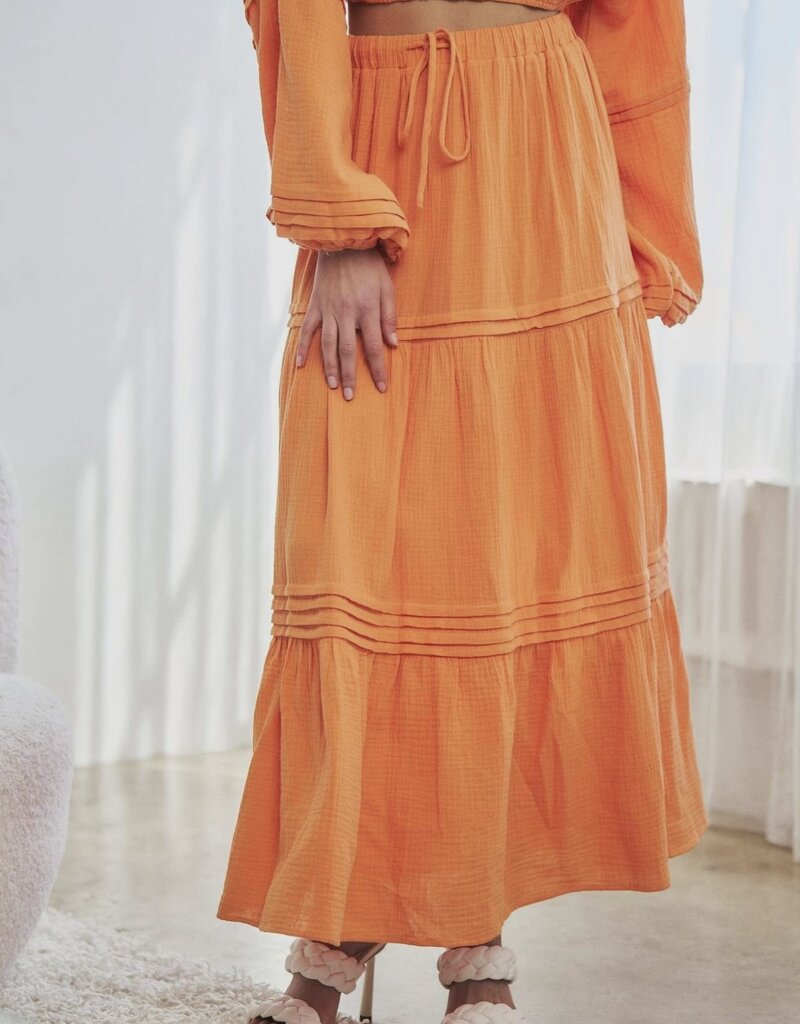 Orange Detail Maxi Skirt