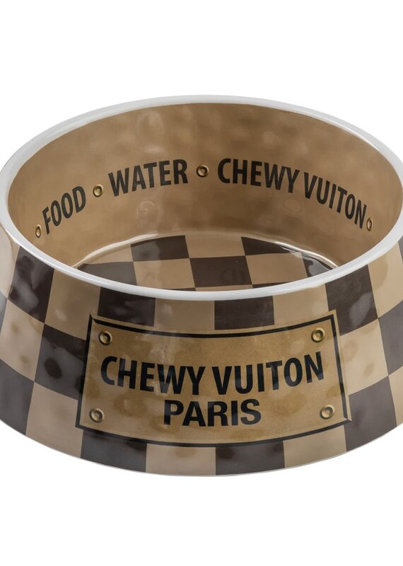 Haute Diggity Dog- Checker Chewy Vuiton Large Bowl