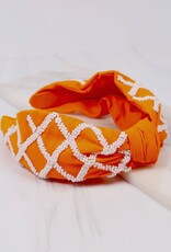 Caroline Hill Caroline Hill Lattice Beaded Headband Orange