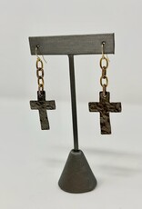 Diana Warner- Simple Hammered Cross Earring