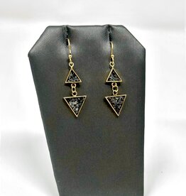 Brooksview Horticultural Black Diamond Double Triangle Earrings