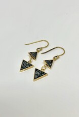 Brooksview Horticultural Black Diamond Double Triangle Earrings