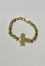 Diana Warner-Hammered Cross Chain Bracelet