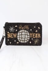 Caroline Hill Caroline Hill Happy New Year Wristlet Black