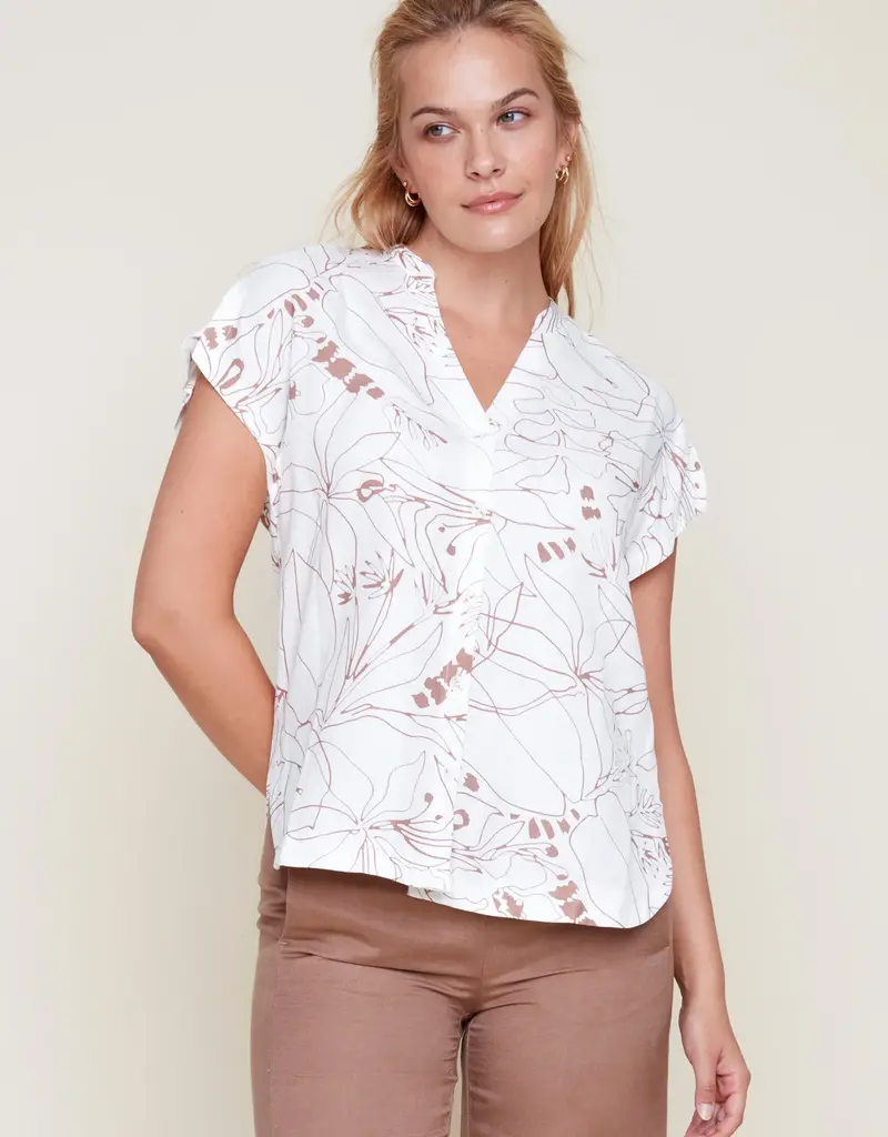 Renuar Renuar R5089 Linen/Rayon Woven Blouse