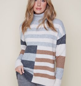 Renuar Cozy Turtleneck Striped Sweater