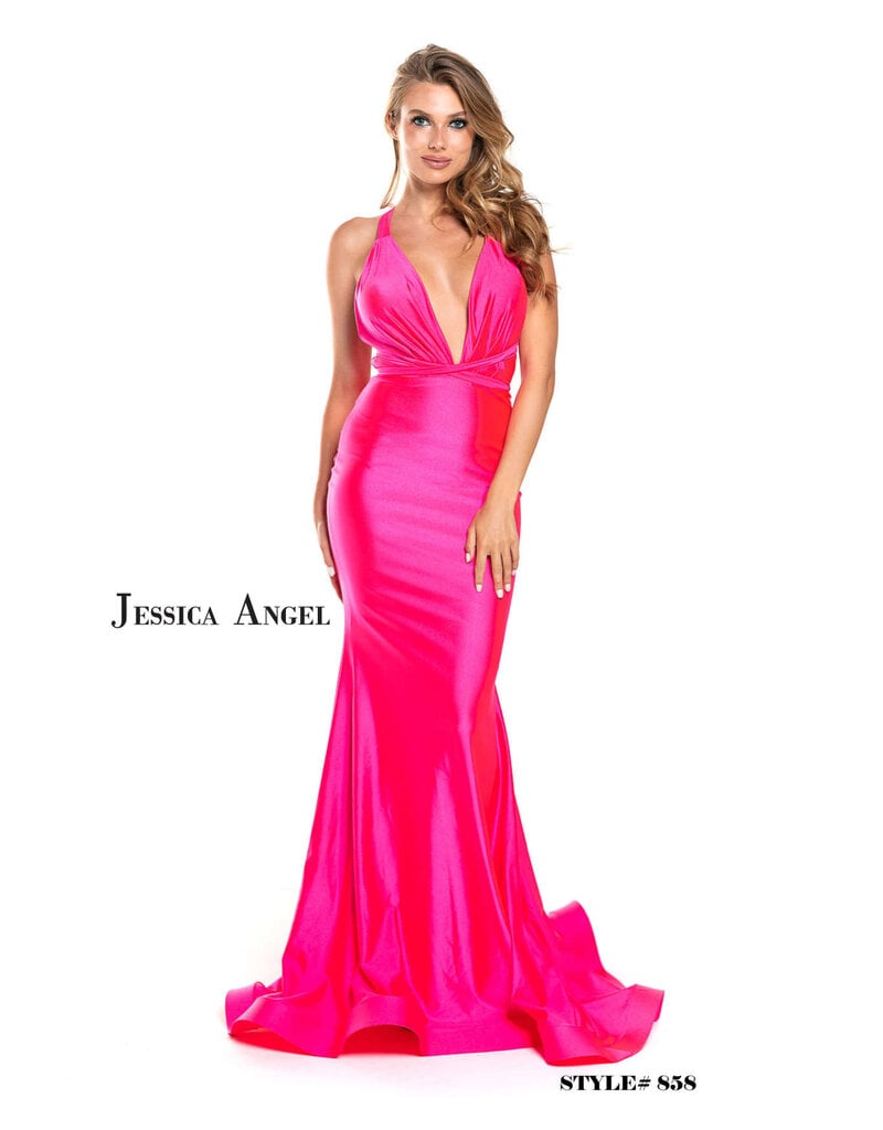 Long Formal Low Cut Wrap Dress