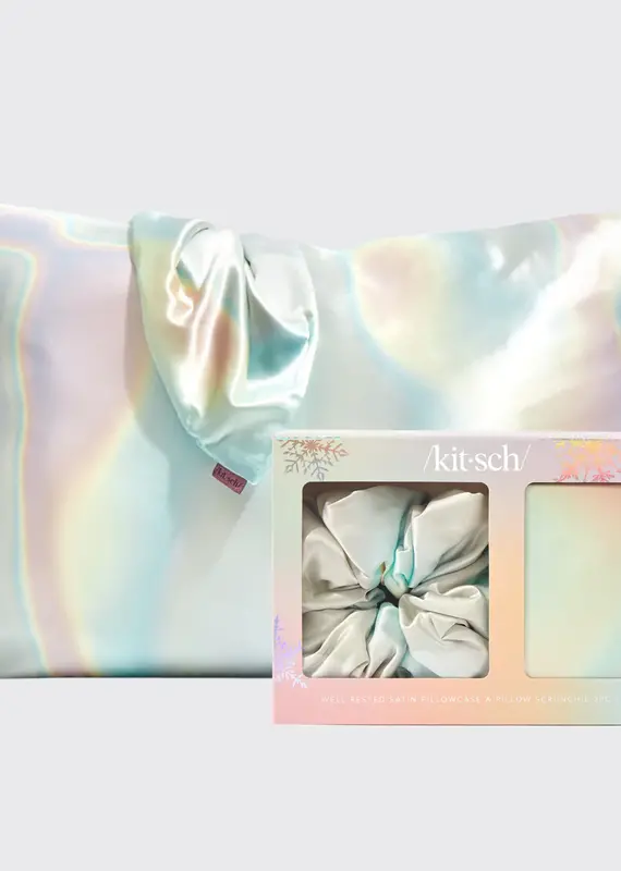Holiday Satin Pillowcase and Scrunchie 2pc Aura